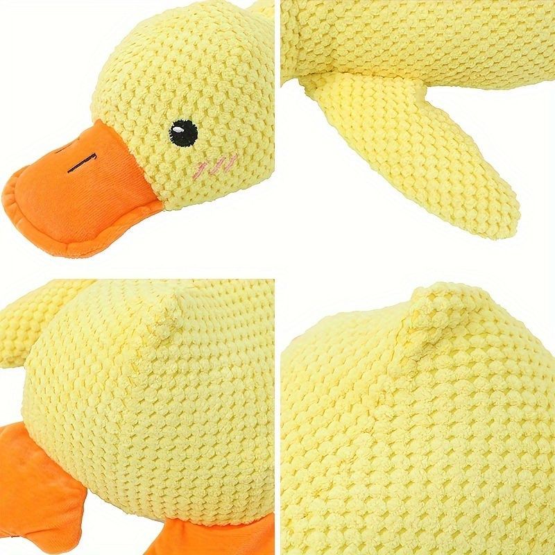 Dog Toy Plush Dog Toy Chew Resistant Toy Squeaky Dog Toy Duck Shaped Dog Toy - Yellow - Size Medium