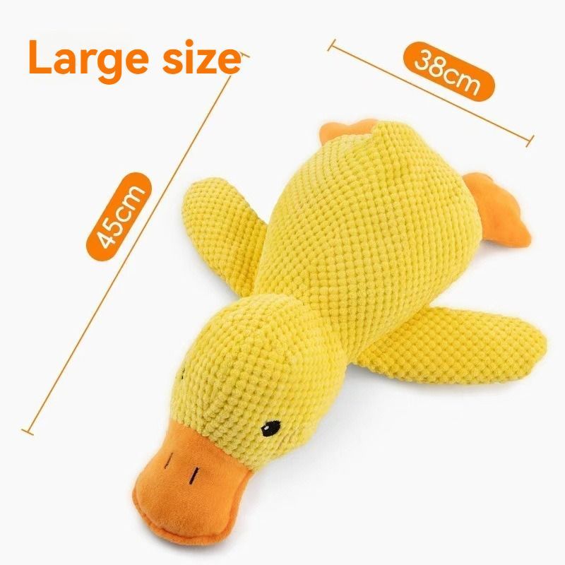Dog Toy Plush Dog Toy Chew Resistant Toy Squeaky Dog Toy Duck Shaped Dog Toy - Yellow - Size trumpet