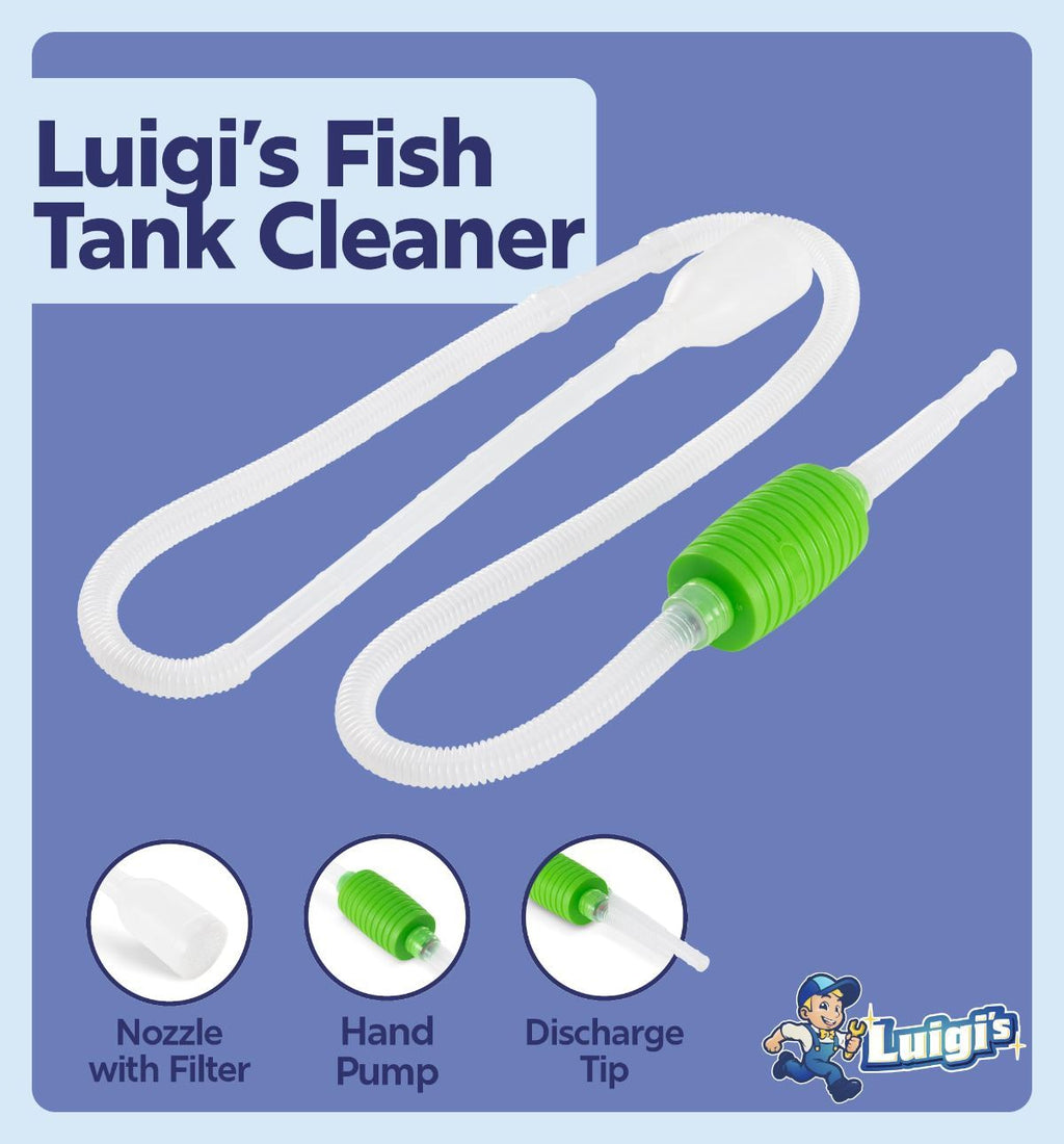 Aquarium Gravel Vacuum & Fish Tank Cleaner – Hand Siphon Hose for Water & Sand Changes, Turtle & Aquarium Cleaning Tool
