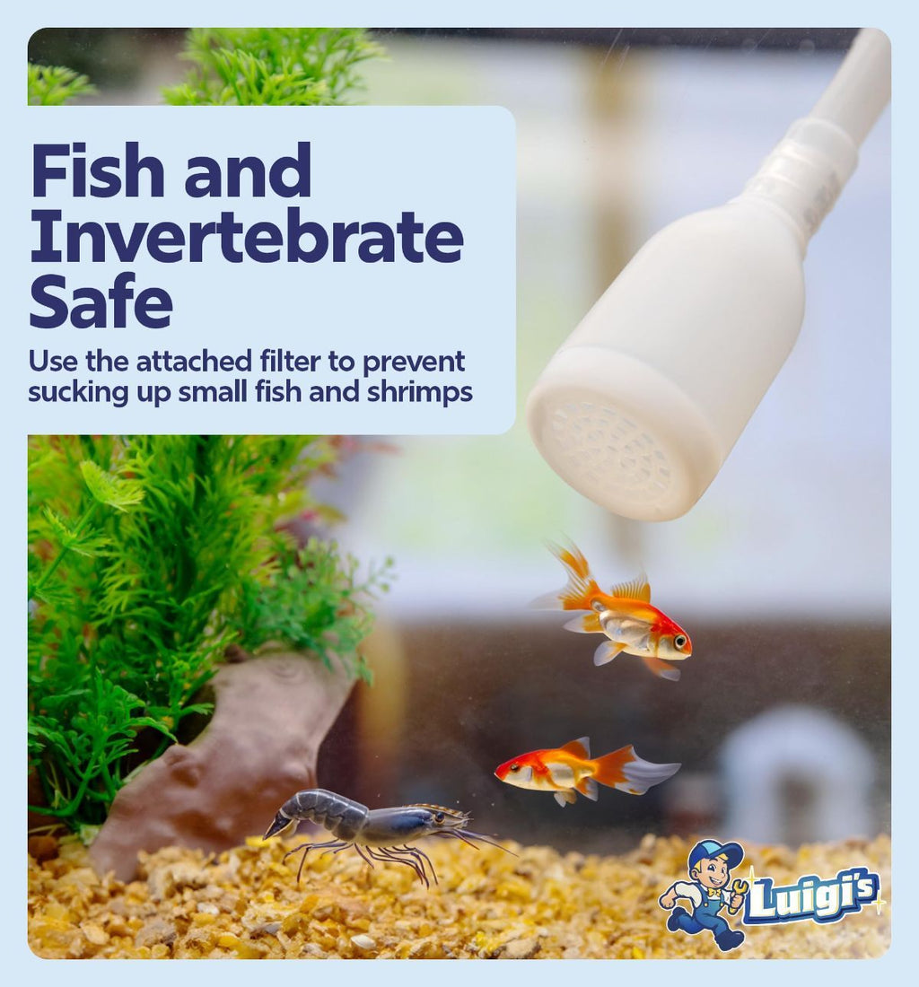 Aquarium Gravel Vacuum & Fish Tank Cleaner – Hand Siphon Hose for Water & Sand Changes, Turtle & Aquarium Cleaning Tool