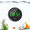 Digital Fish Tank Thermometer with LED Display & Touch Control – Wireless Aquarium Temperature Monitor ±1°F, Black, 1.77in