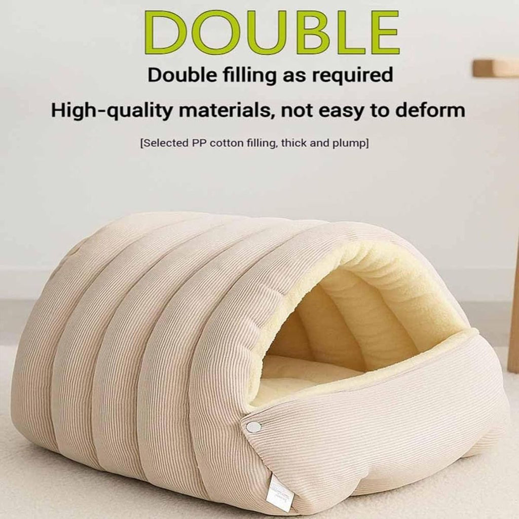 Cozy Monster Cat Cave Bed with Removable Cushion – Black, 43 x 40 x 28cm
