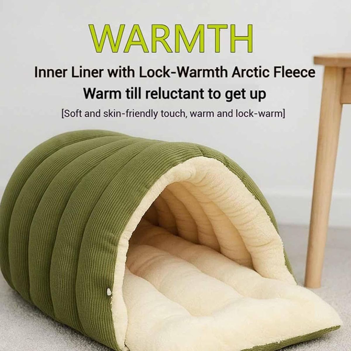 Cozy Monster Cat Cave Bed with Removable Cushion – Blue, 43 x 40 x 28cm