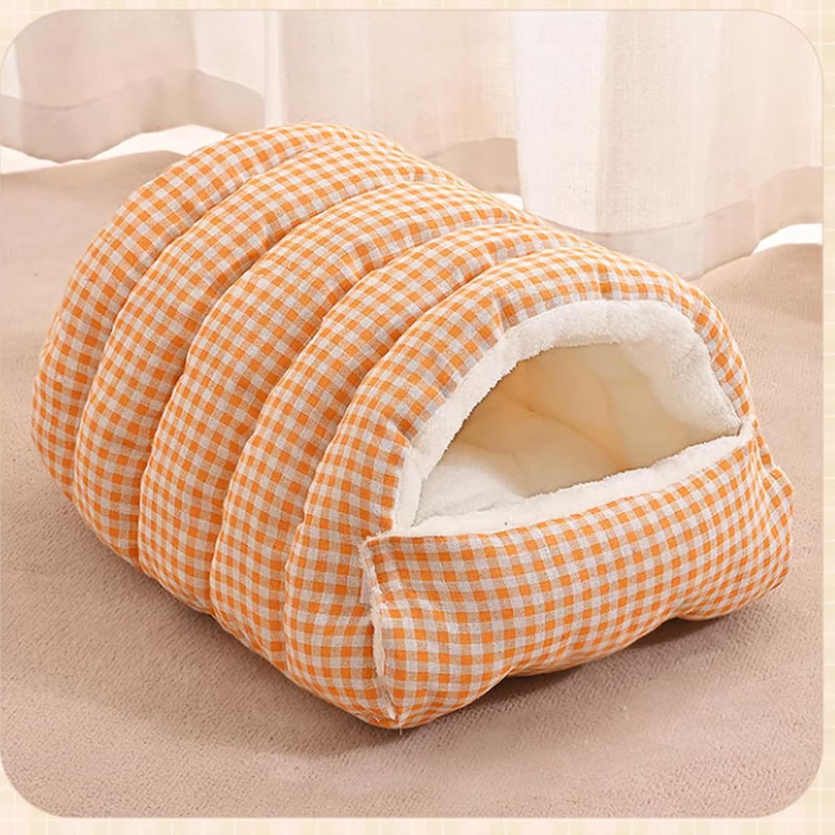 Cozy Monster Cat Cave Bed with Removable Cushion – Pink, 30 x 28 x 20cm