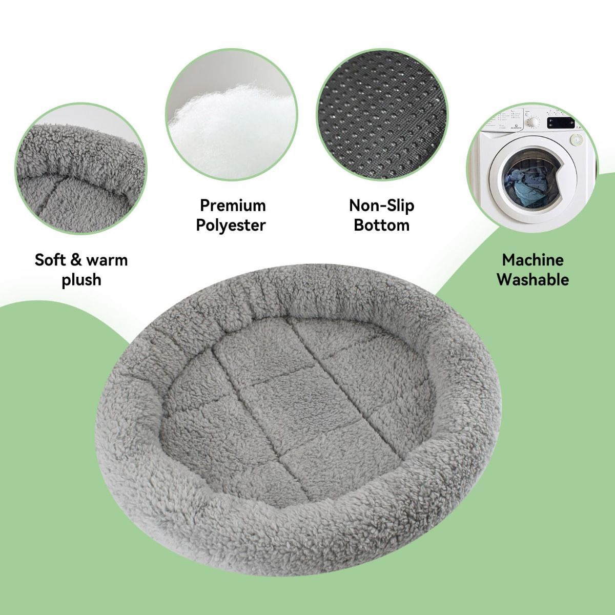 Cat Bed Plush Cat Bed Round Cat Bed Cat Furniture Cat Comfort Pet Supplies - Gray / 40cm
