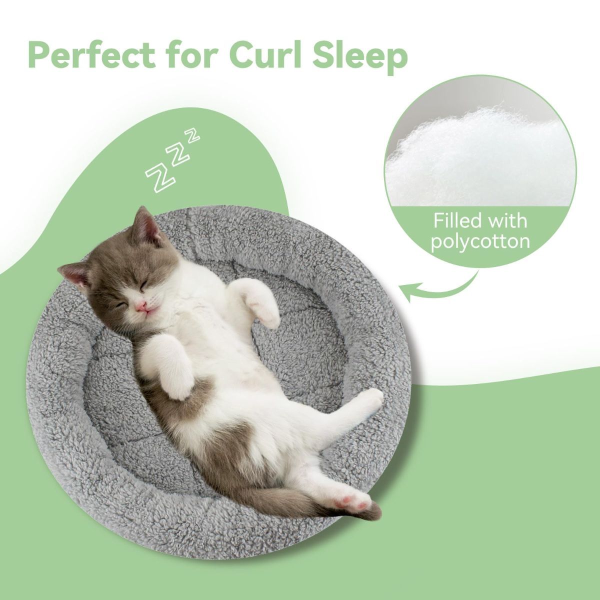 Cat Bed Plush Cat Bed Round Cat Bed Cat Furniture Cat Comfort Pet Supplies - Gray / 50cm