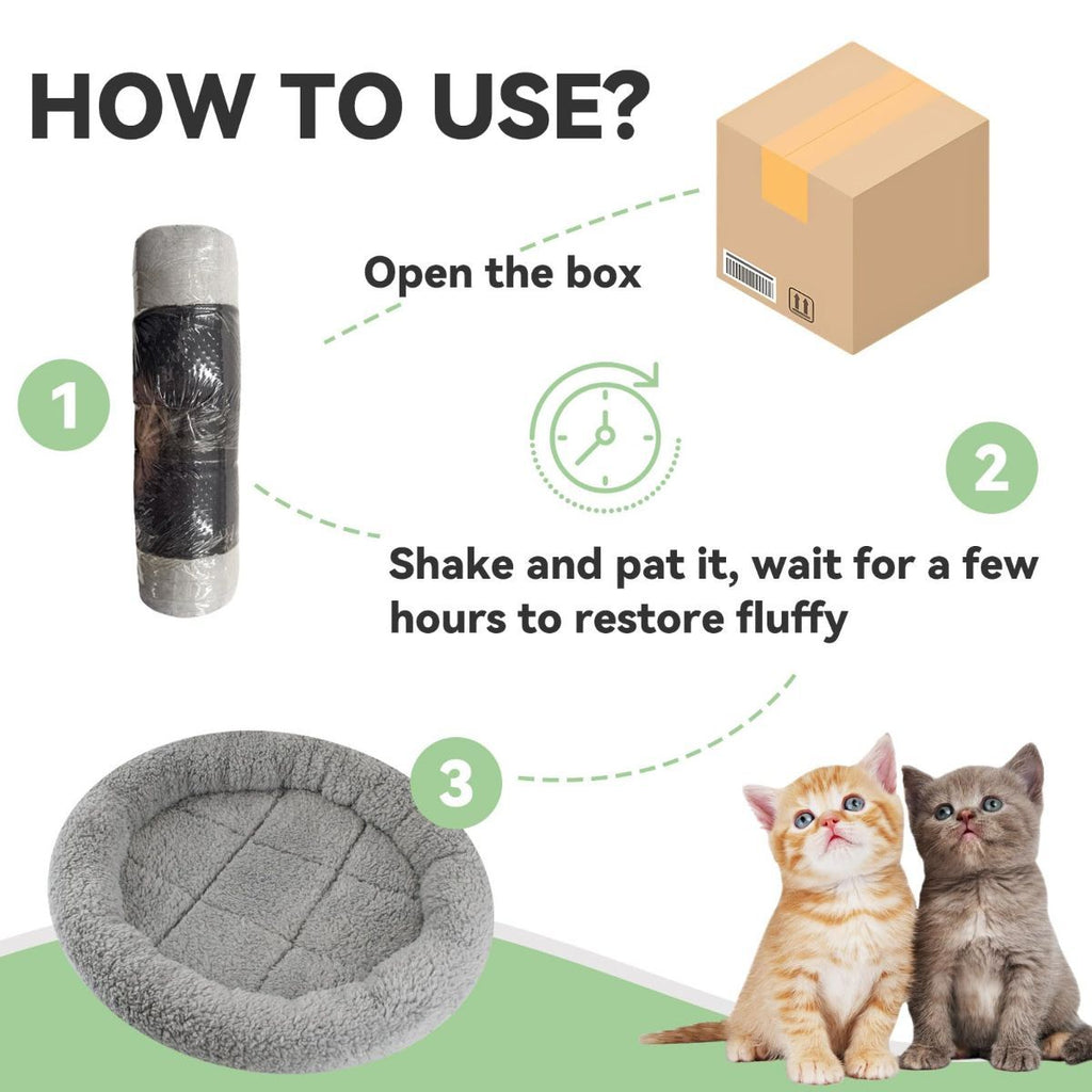 Cat Bed Plush Cat Bed Round Cat Bed Cat Furniture Cat Comfort Pet Supplies - Gray / 50cm