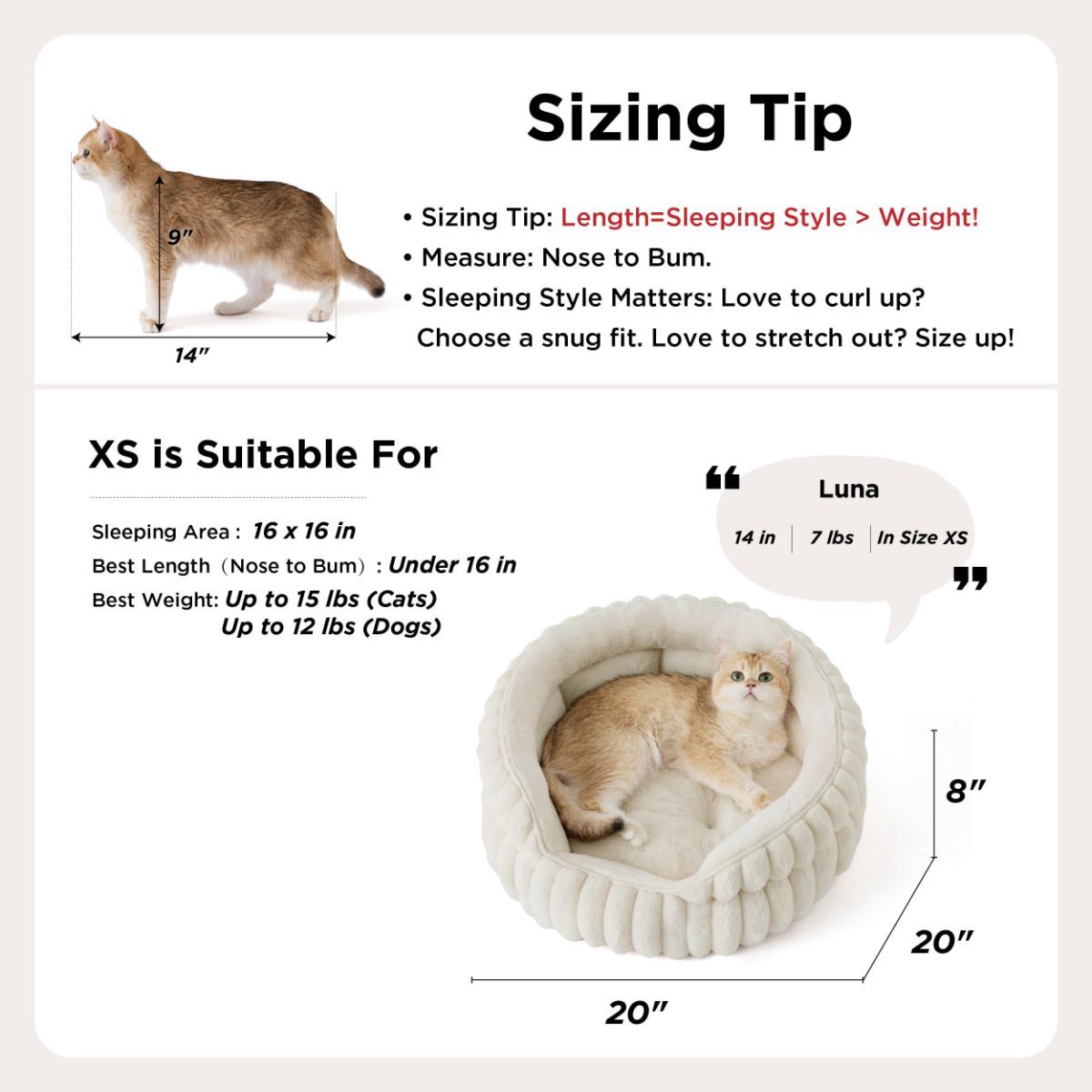 Cat Bed Plush Cat Bed Round Cat Bed Cat Furniture Cat Comfort Pet Supplies - Beige / 26in