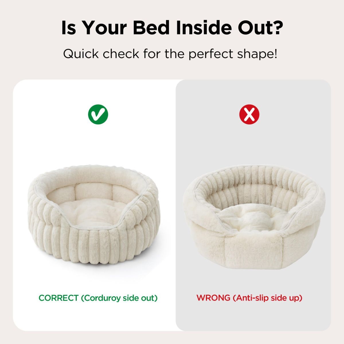Cat Bed Fluffy Cat Bed Round Cat Bed Cat Furniture Cat Comfort Machine Washable - White - Size 26in