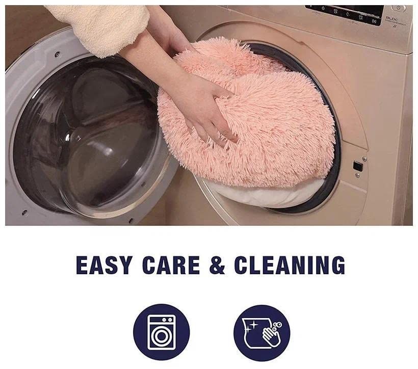 Cat Bed Fluffy Cat Bed Round Cat Bed Cat Furniture Cat Comfort Cat Sleeping Bed - Dark Brown / 20in