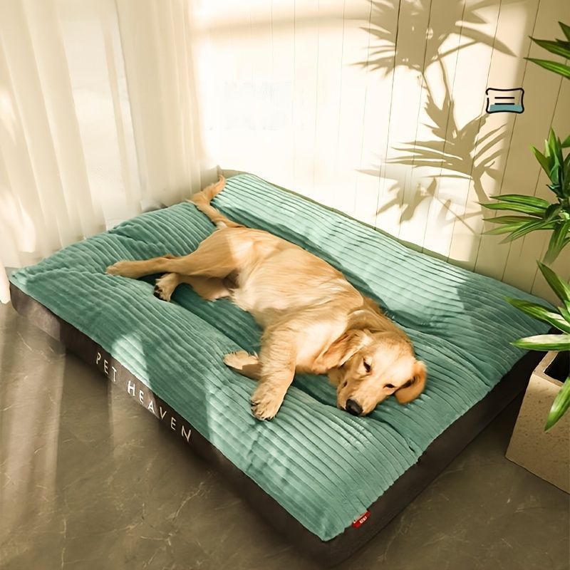 Warm Dog Bed Washable Pet Bed Non-Slip Dog Bed High Backrest Dog Bed Thick Dog - Green - Size 31.5*25.6in