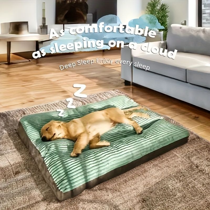Warm Dog Bed Washable Pet Bed Non-Slip Dog Bed High Backrest Dog Bed Thick Dog - Green - Size 31.5*25.6in