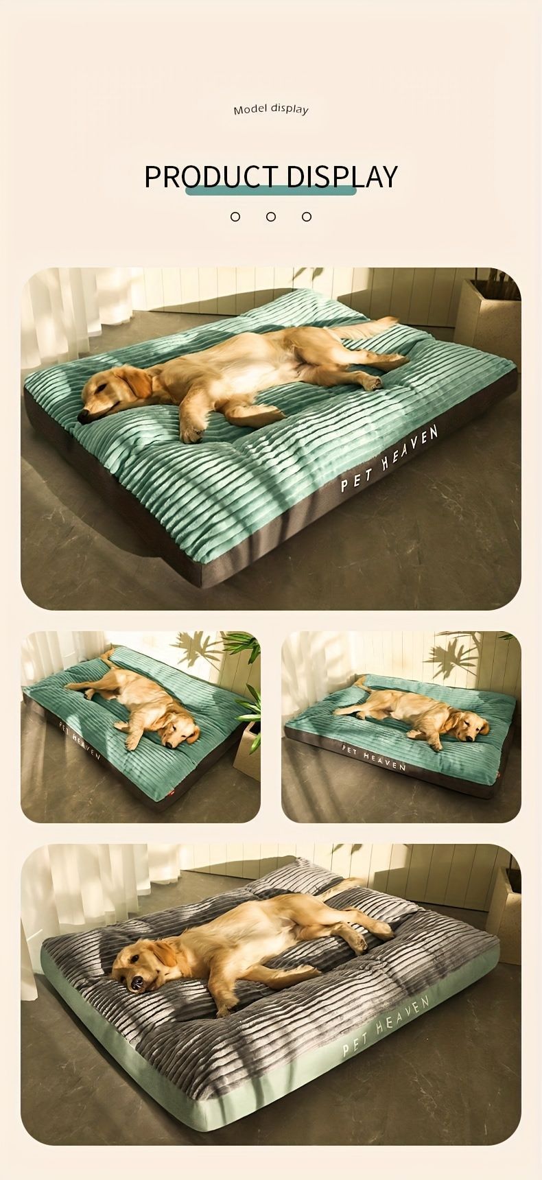 Warm Dog Bed Washable Pet Bed Non-Slip Dog Bed High Backrest Dog Bed Thick Dog - Green - Size 31.5*25.6in