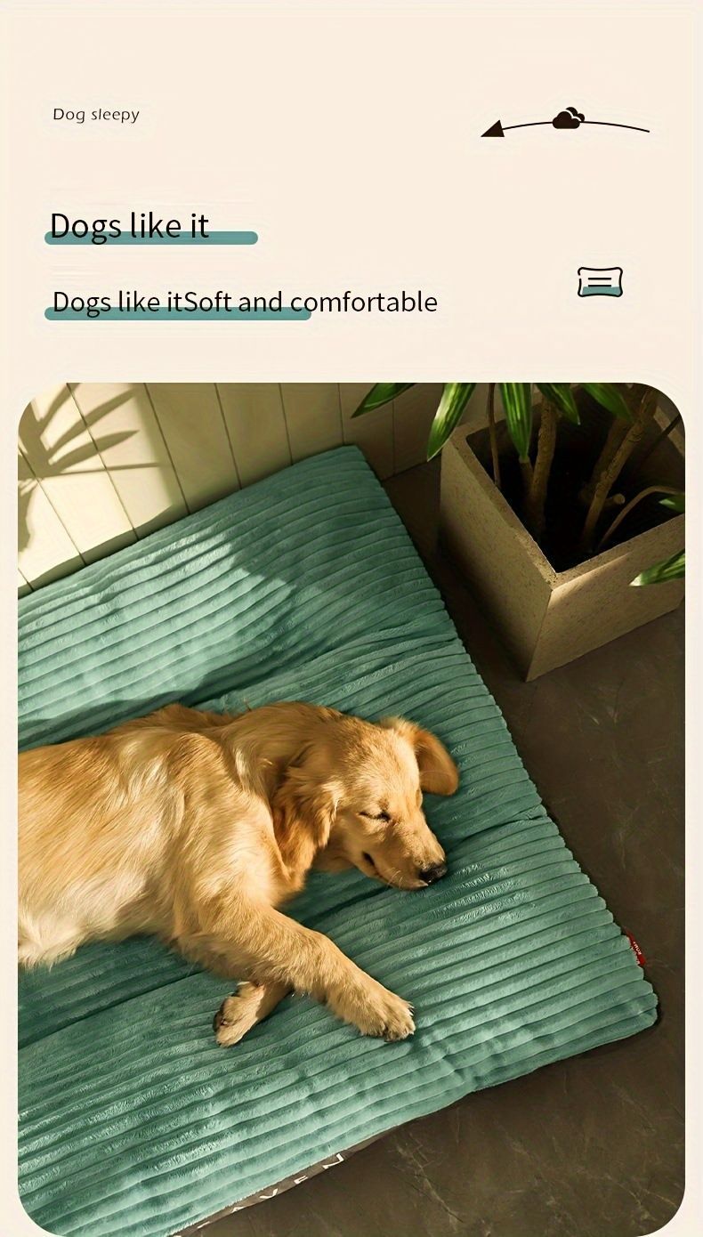 Warm Dog Bed Washable Pet Bed Non-Slip Dog Bed High Backrest Dog Bed Thick Dog - Green - Size 39.3*29.5in