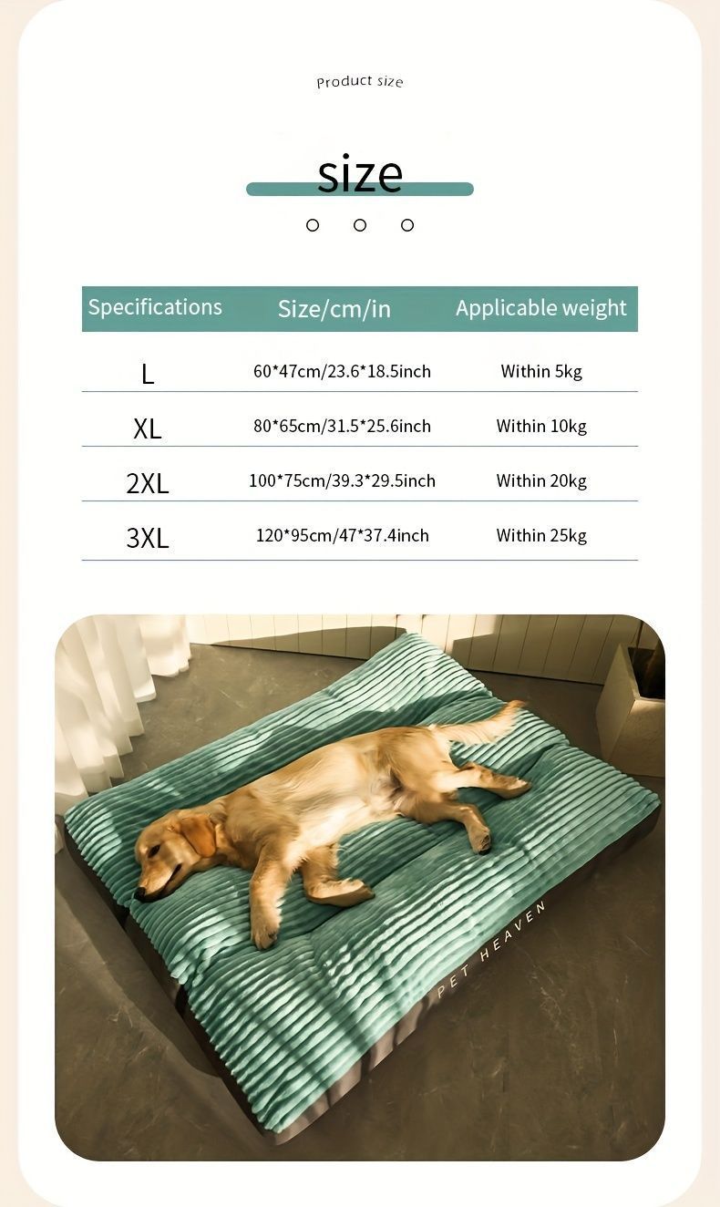 Warm Dog Bed Washable Pet Bed Non-Slip Dog Bed High Backrest Dog Bed Thick Dog - Green - Size 47*37.4in