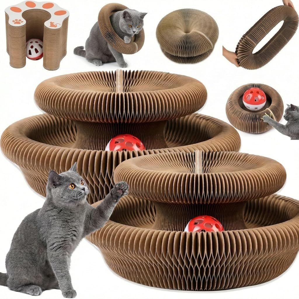 2-Pack Cat Toy Cat Scratching Board Collapsible Cat Toy Recyclable Cat Toy Interactive