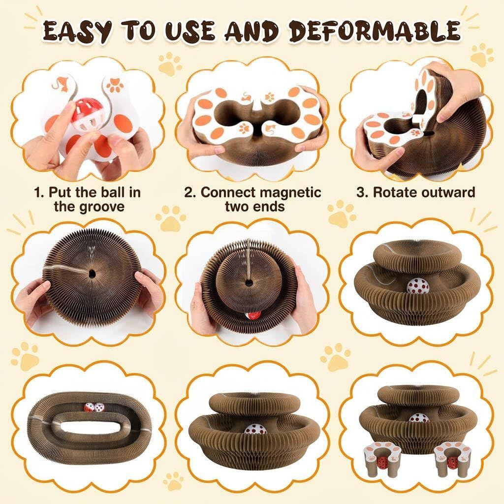 2-Pack Cat Toy Cat Scratching Board Collapsible Cat Toy Recyclable Cat Toy Interactive