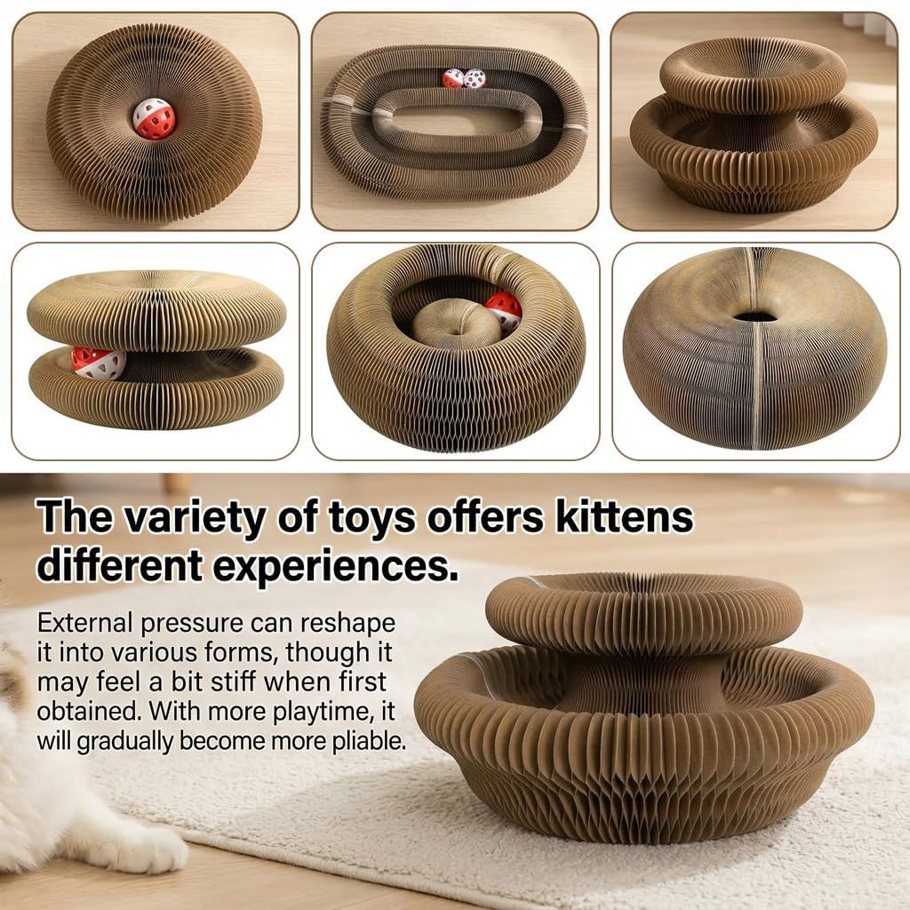 2-Pack Cat Toy Cat Scratching Board Collapsible Cat Toy Recyclable Cat Toy Interactive