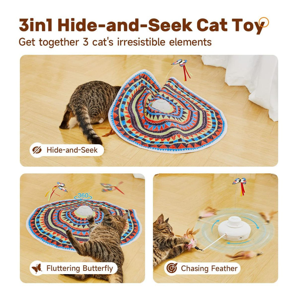 Cat Toy Interactive Spinning Cat Toy Butterfly Attachment Cat Toy Feather