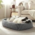 Dog Bed Soft Dog Bed Rabbit Velvet Dog Bed Teddy Fabric Dog Bed Cozy Dog Bed - Gray - Size 36in*27in