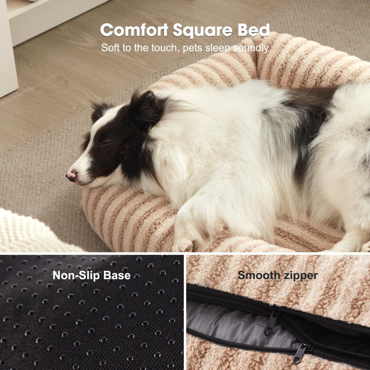 Dog Bed Soft Dog Bed Rabbit Velvet Dog Bed Teddy Fabric Dog Bed Cozy Dog Bed - White - Size 25in*21in