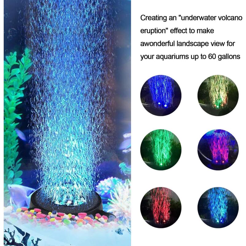 Aquarium Decoration Kit Volcano Multicolor With LED Light Air Stone For Air Pump Aquarium Accessories Aquarium