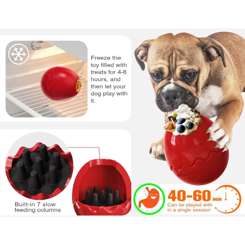 Classic Dog Toy, Chew, Chase And Fetch Toy, Slow Feeding Dino Egg Dog Toy, Durable Dog Toy For Large Puppy