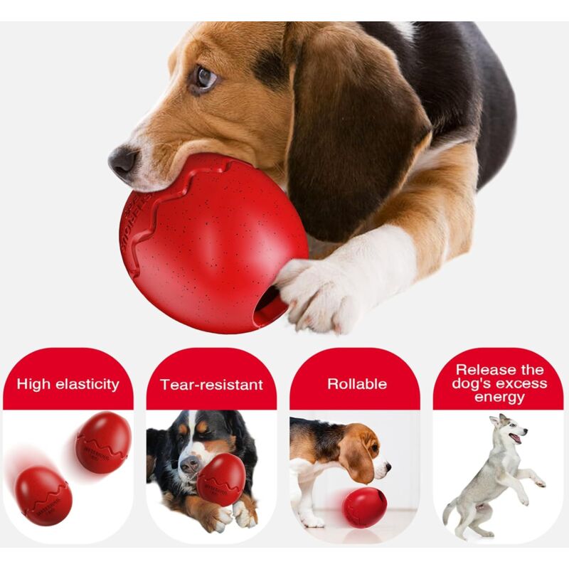 Classic Dog Toy, Chew, Chase And Fetch Toy, Slow Feeding Dino Egg Dog Toy, Durable Dog Toy For Large Puppy