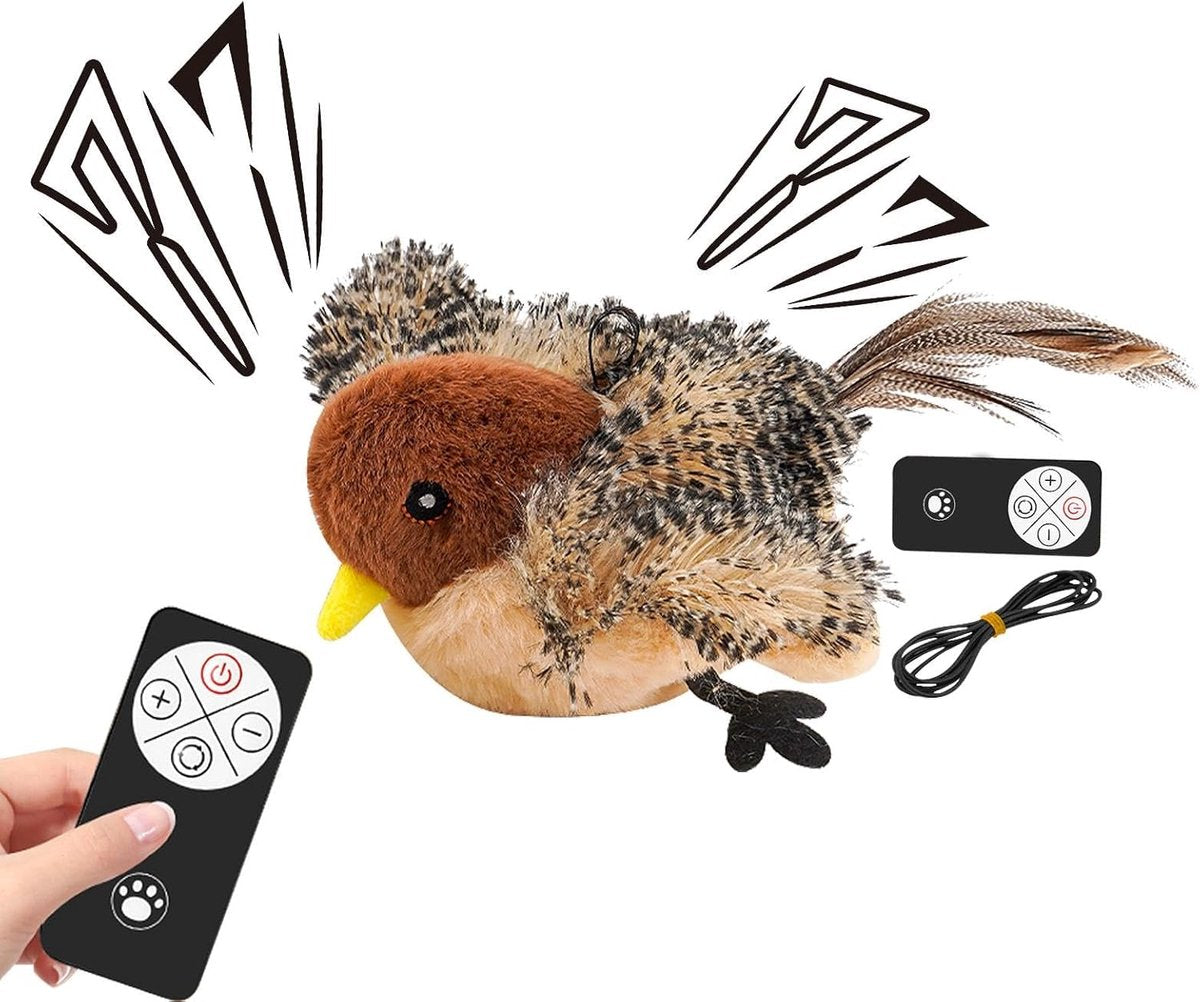 Rechargeable Flappy Bird Cat Toy with Catnip & Sound – Interactive Plush Electric Toy for Indoor Cats & Kittens