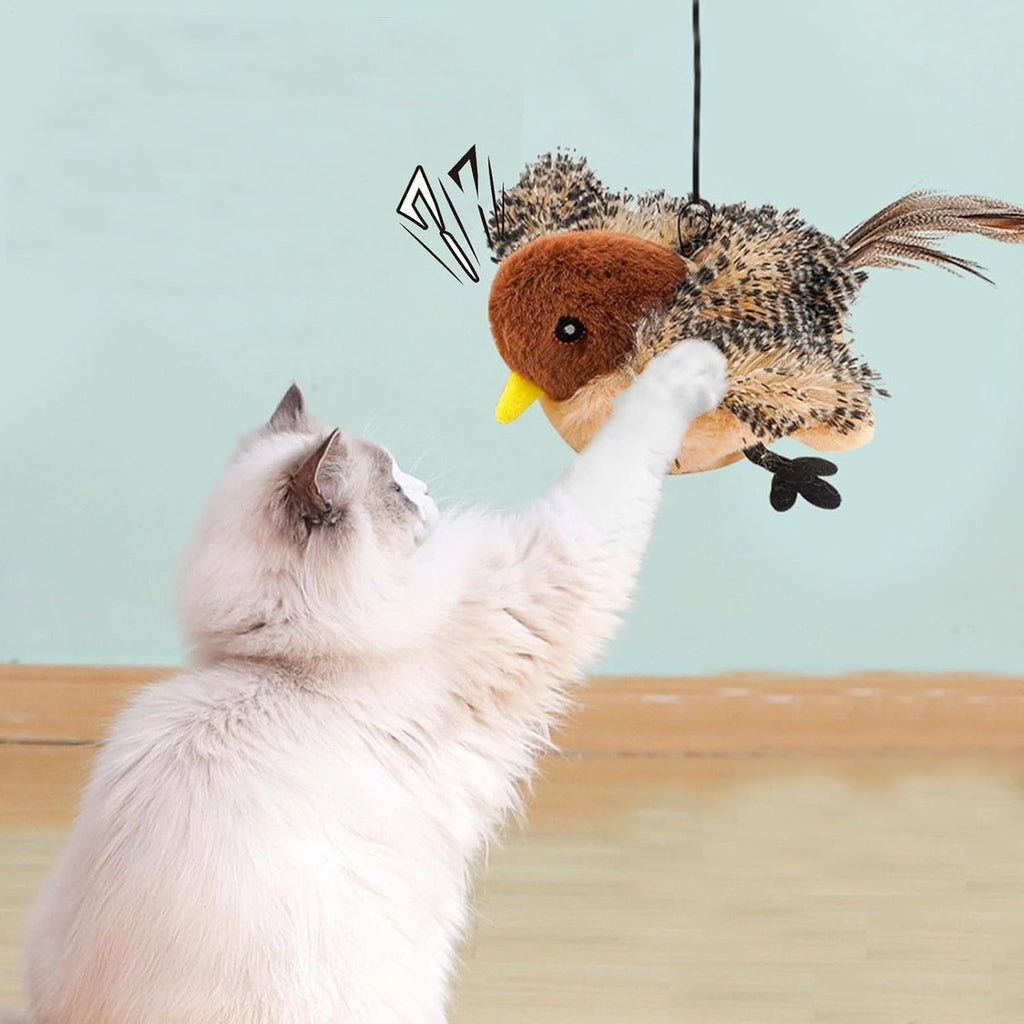 Rechargeable Flappy Bird Cat Toy with Catnip & Sound – Interactive Plush Electric Toy for Indoor Cats & Kittens