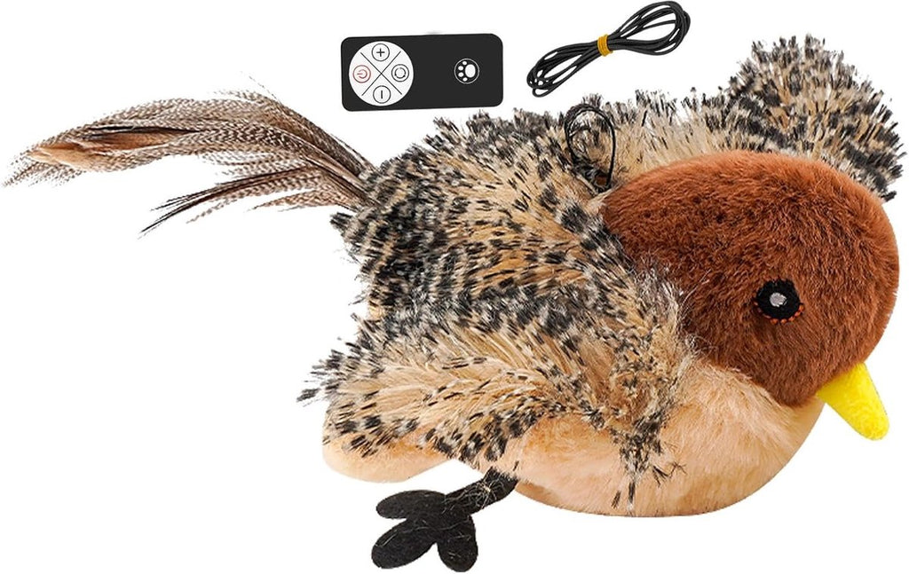 Rechargeable Flappy Bird Cat Toy with Catnip & Sound – Interactive Plush Electric Toy for Indoor Cats & Kittens