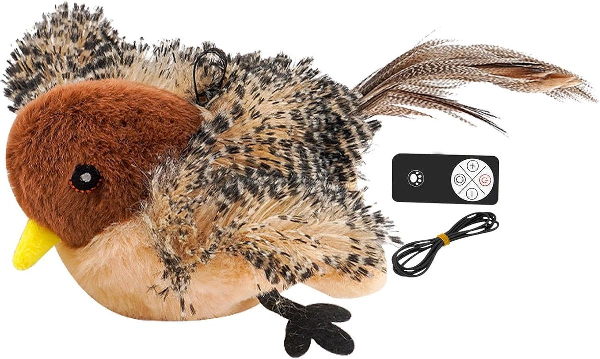 Rechargeable Flappy Bird Cat Toy with Catnip & Sound – Interactive Plush Electric Toy for Indoor Cats & Kittens