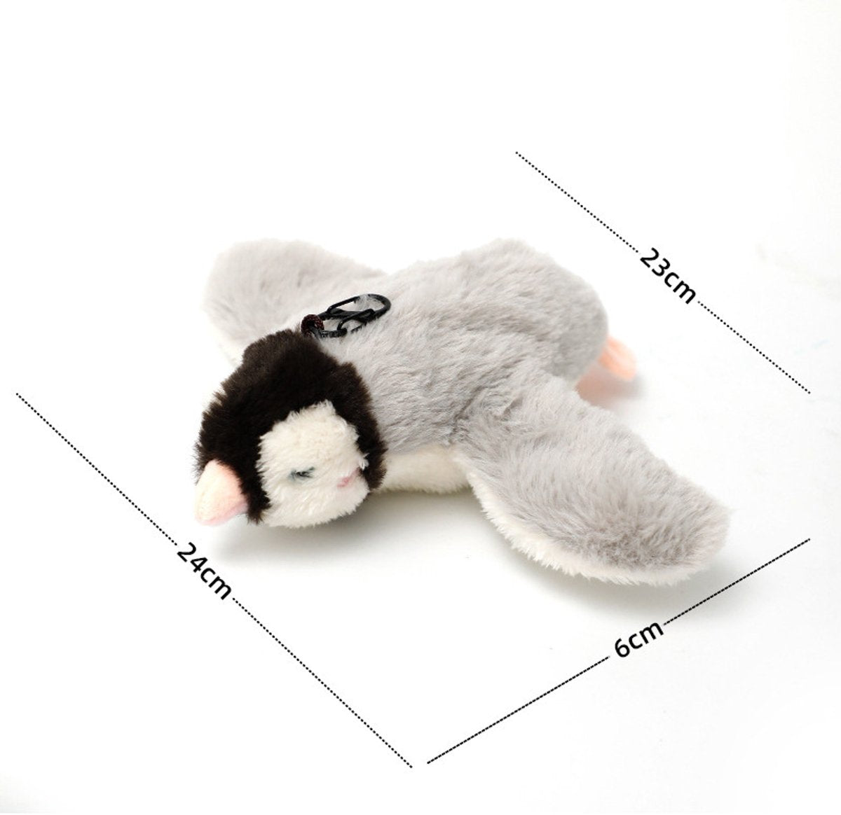Rechargeable Flappy Bird Cat Toy with Catnip & Sound – Interactive Plush Electric Toy for Indoor Cats & Kittens – Gray Penguin