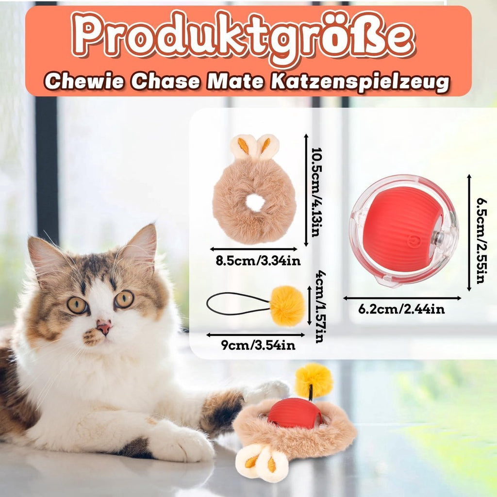 Electric Cat Ball Toy – Automatic Rolling Smart Interactive Cat Play Ball for Indoor Cats, Fast Rolling on Carpet
