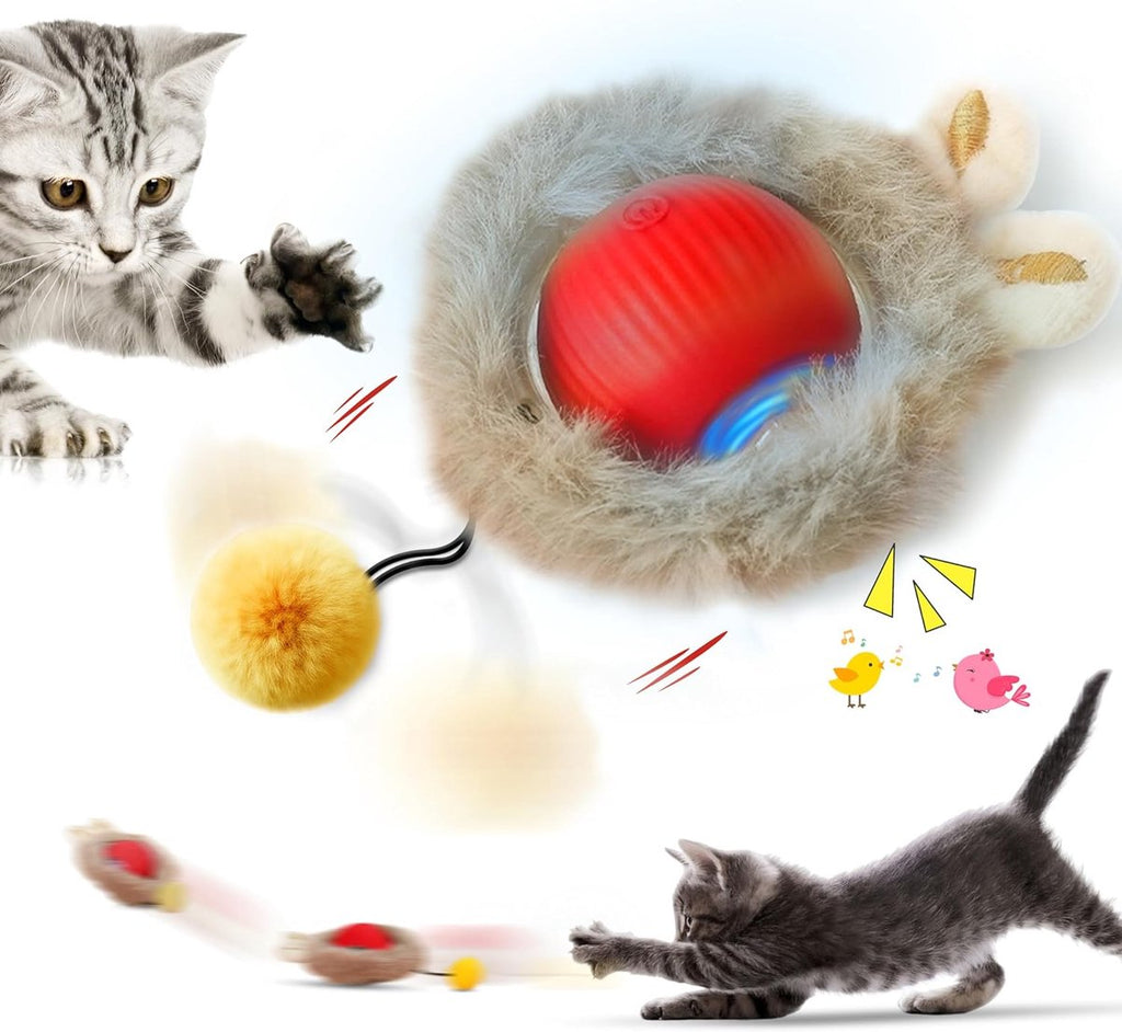 Interactive Electric Cat Ball Toy – Automatic Moving & Rolling Smart Ball for Indoor Cats, Self-Play & Exercise