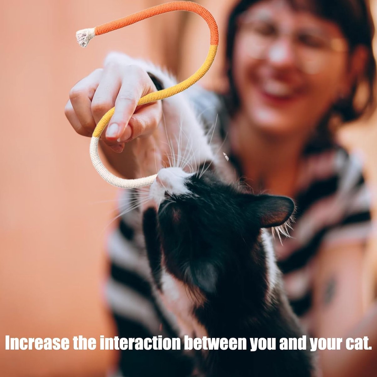 3-Piece Cotton Cat Chew Rope Toys – Soft Interactive Teething & Dental Care Toys for Adult Cats & Kittens, 70cm