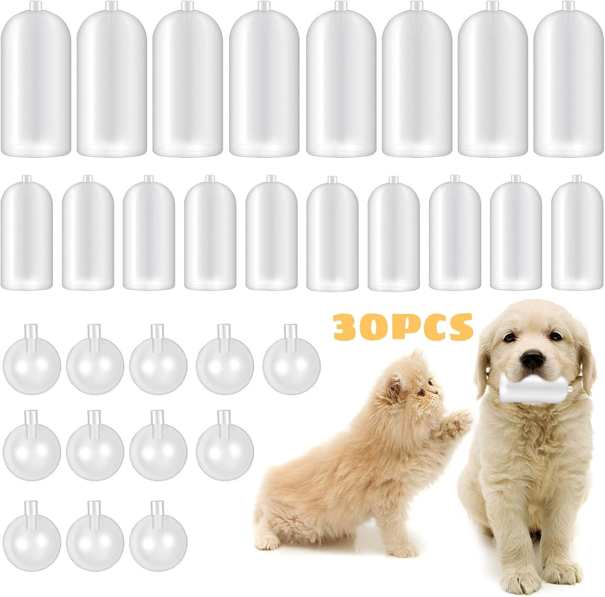 30-Pack Replacement Squeakers for Dog Toys – Plastic Squeaky Toy Inserts for DIY Repair, Dog & Cat Toy Accessories – 3 Models