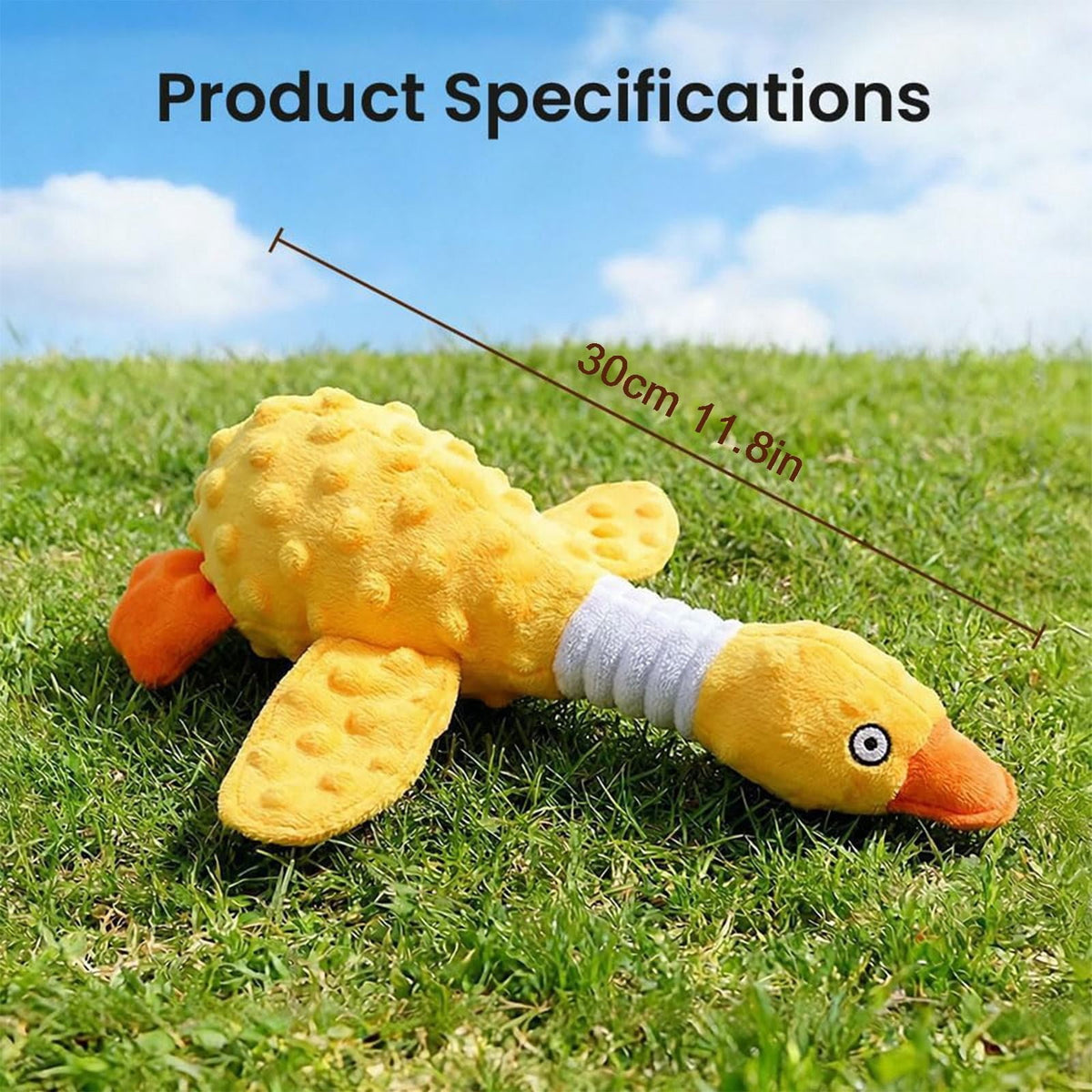 Pink Duck Plush Dog Chew Toy with Squeaker – Durable Calming Toy for Aggressive Chewers & Boredom Relief – Pink & Green