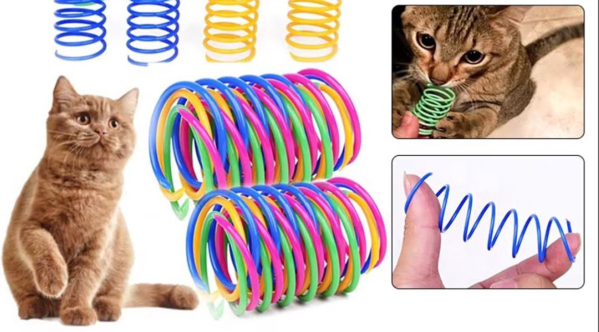 Cat Feather Sniffing Pack - Colored - 6 pieces | Cat Toys - Spring - Cat Toys - Springs - Cat Toy - Toys for Cats - Play Feather - Kittens