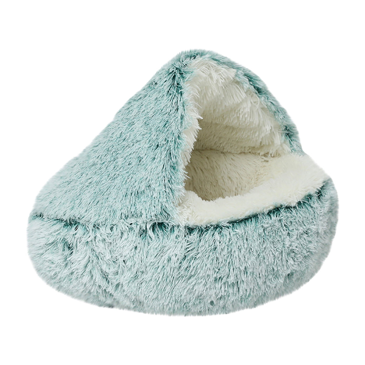 Calming Dog Beds & Cat Cave Bed with Hooded Cover, Removable Washable Round Beds for Small Medium Pets, Anti-Slip Plush Coved Bed for Pet (20"x20") O
