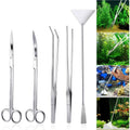 Aquarium Aquascaping Kit 5 in 1 Stainless Steel Aquarium Tank Aquatic Plant Tools Sets Tweezers Scissors Spatula