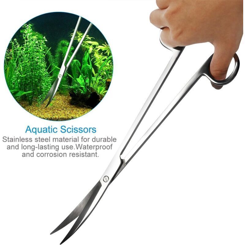 Aquarium Aquascaping Kit 5 in 1 Stainless Steel Aquarium Tank Aquatic Plant Tools Sets Tweezers Scissors Spatula
