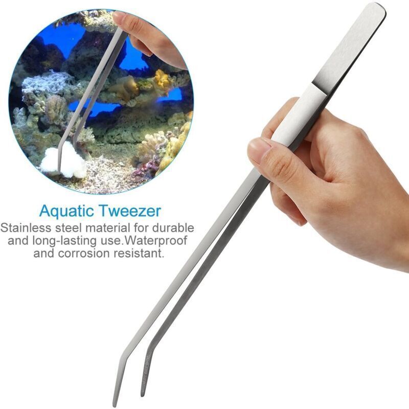 Aquarium Aquascaping Kit 5 in 1 Stainless Steel Aquarium Tank Aquatic Plant Tools Sets Tweezers Scissors Spatula