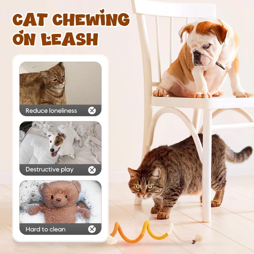 Cat Chew Rope Toy with Catnip – Interactive Dental Cleaning & Enrichment Toy for Indoor Cats & Kittens, 23.6in, Purple