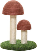 Mushroom Cat Scratching Post with Natural Sisal & Simulated Lawn – Cat Climbing Shelf, Scratching Board & Resting Furniture for Indoor Cats