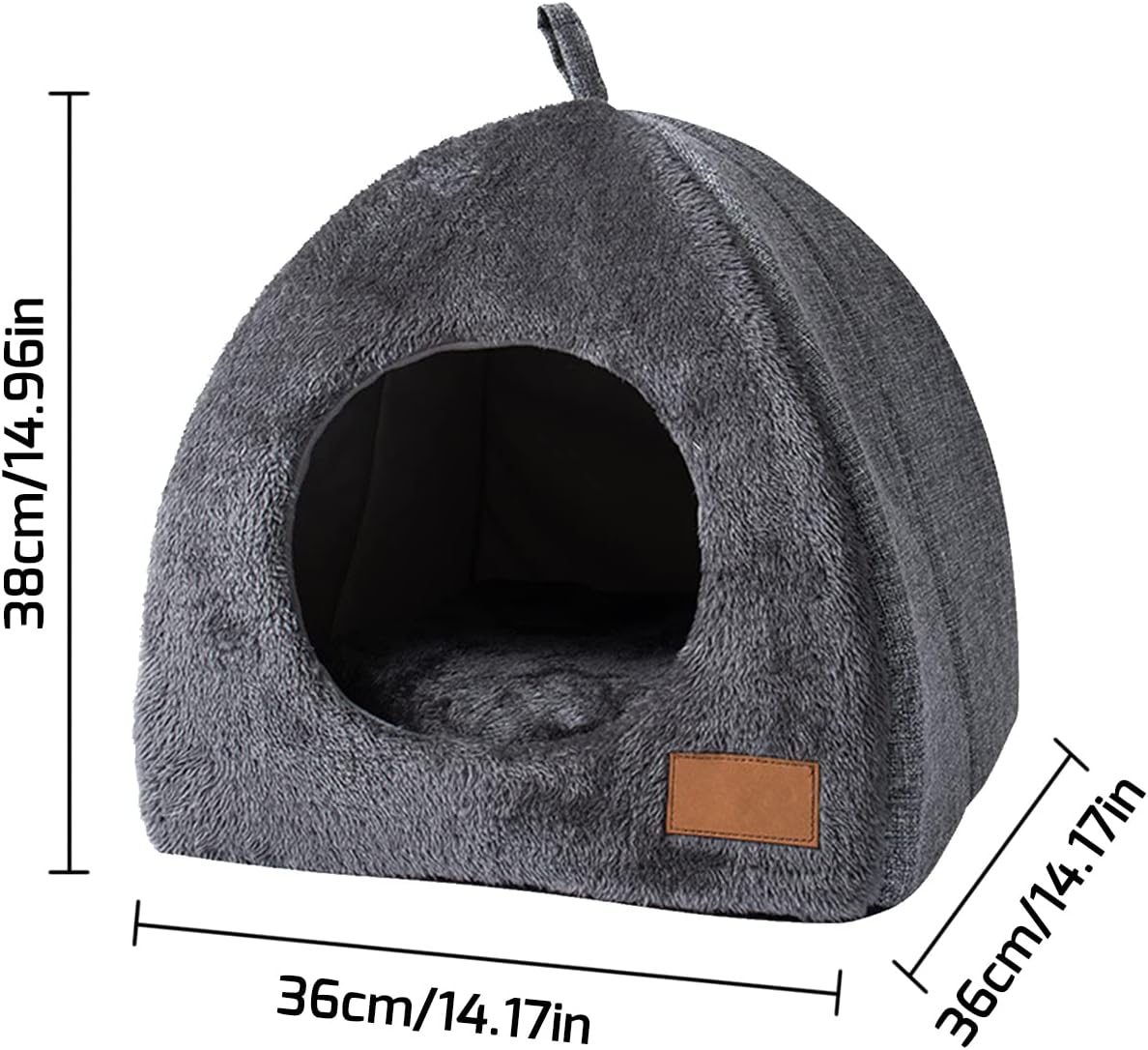 Warm Plush Pet Cave Bed with Removable Washable Cushion – Indoor Cats & Small Dogs