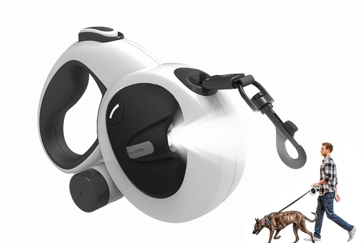 5m Auto Retractable Dog Leash with LED Light Pet Walking Lead for Small Medium Large Dogs - M