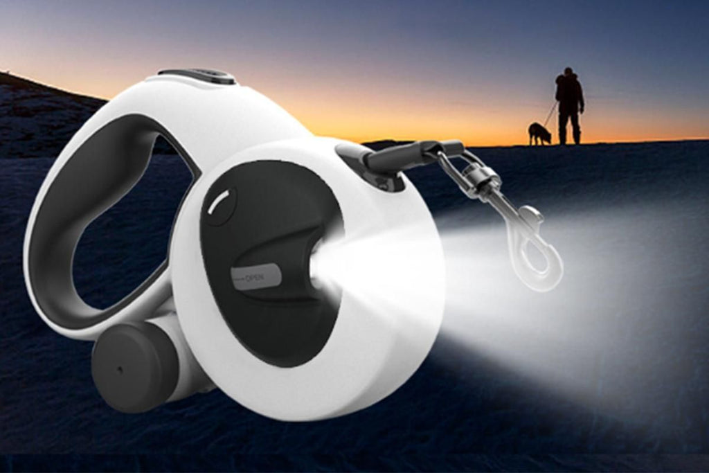 5m Auto Retractable Dog Leash with LED Light Pet Walking Lead for Small Medium Large Dogs - M