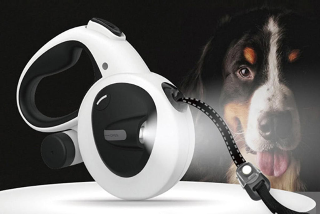 5m Auto Retractable Dog Leash with LED Light Pet Walking Lead for Small Medium Large Dogs - L