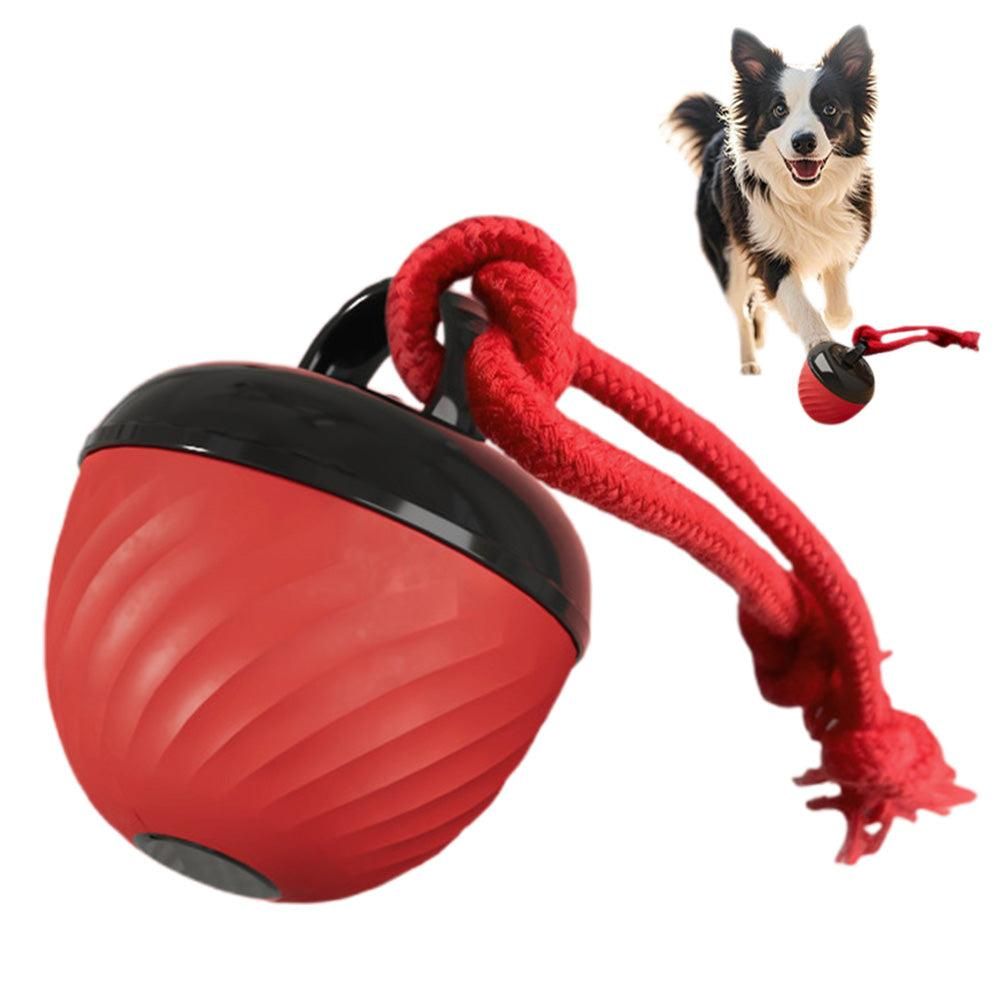 Squeaky Rolling Ball Dog Toy - Interactive Motion-Activated Chew Toy for Dogs Red